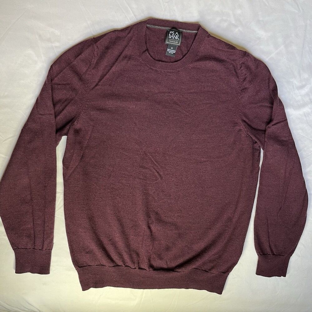 Jos A Bank Sweater Mens XL Merino Wool Crew Neck Pullover Traveler Collection